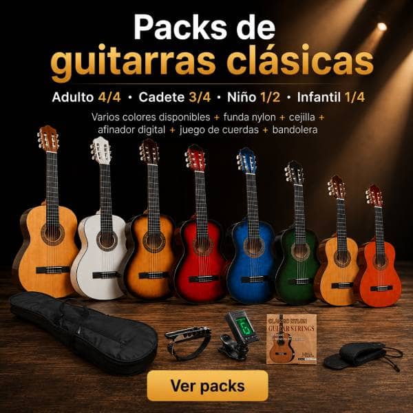 Packs de guitarras clásicas españolas todas las edades y colores